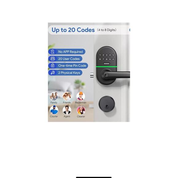 Smart Keypad Door Lock with Handle Keyless Entry Door Lock for Front Door - E... - Picture 2 of 8